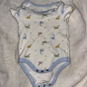 Rene Rofe Dinosaur Print Bodysuit - White and Blue